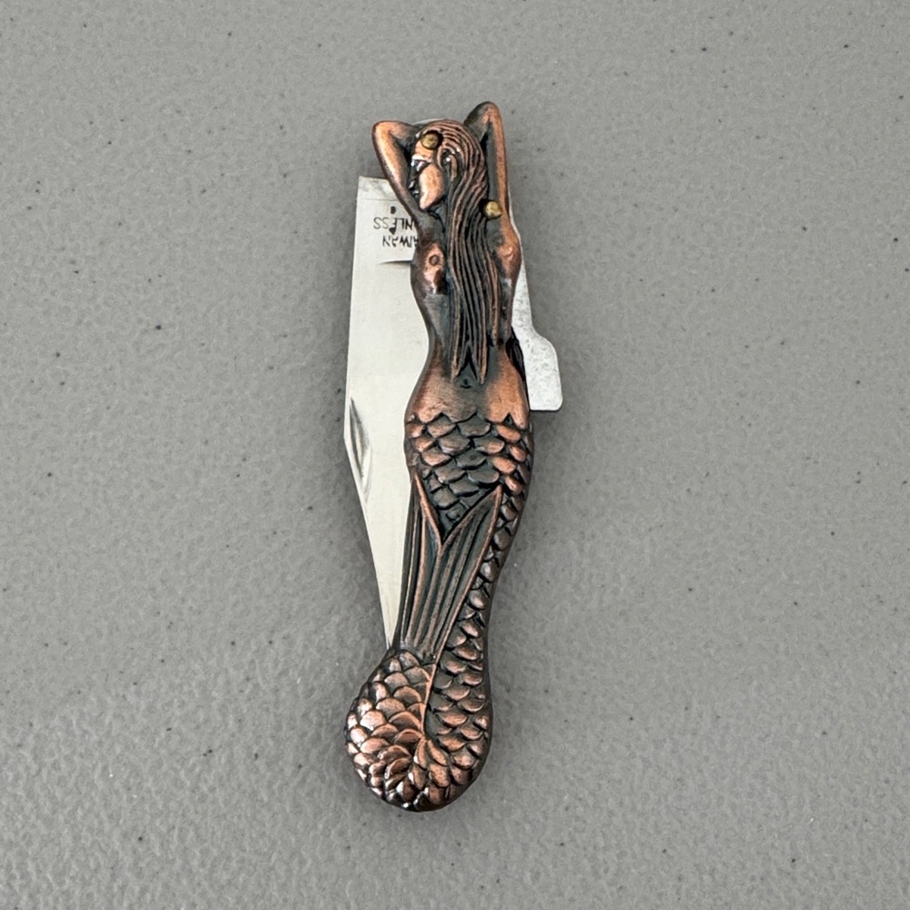 Mermaid Fish Folding Knife - Copper Tone